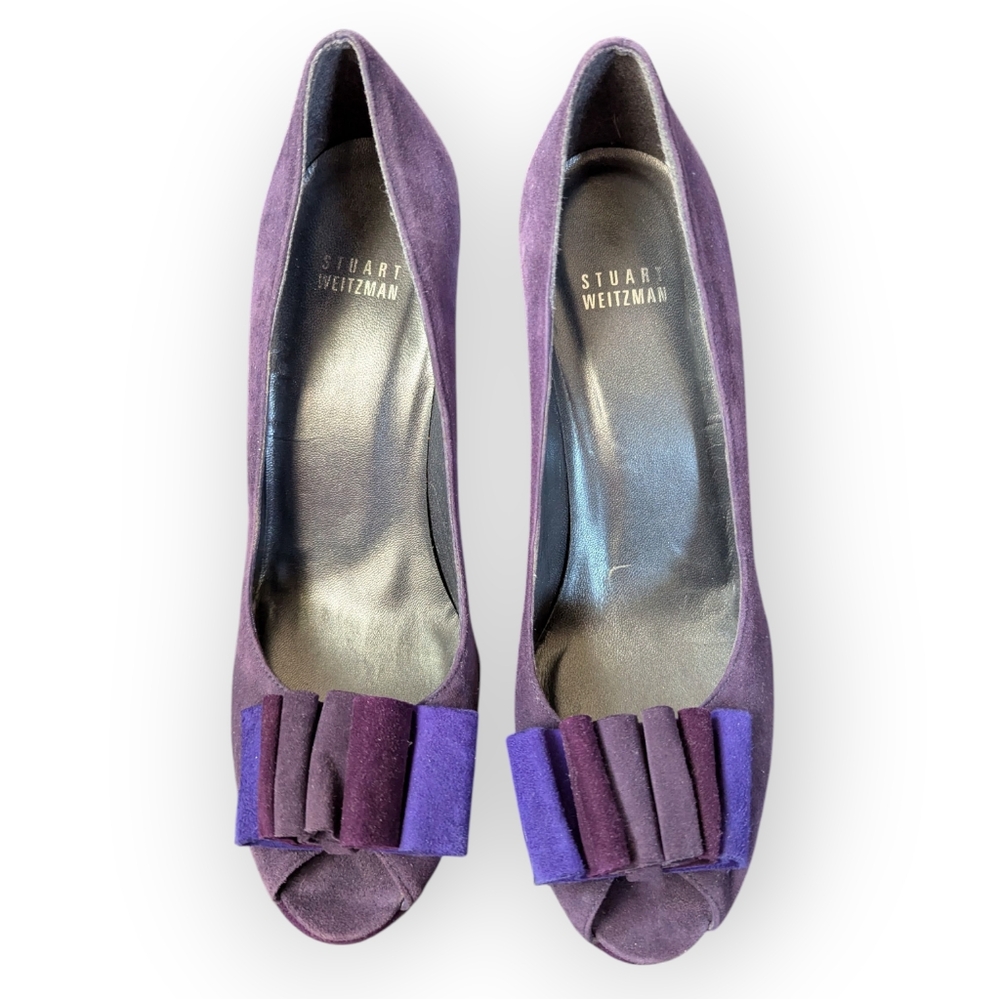 Stuart Weitzman Purple Suede Look High Heels 7.5